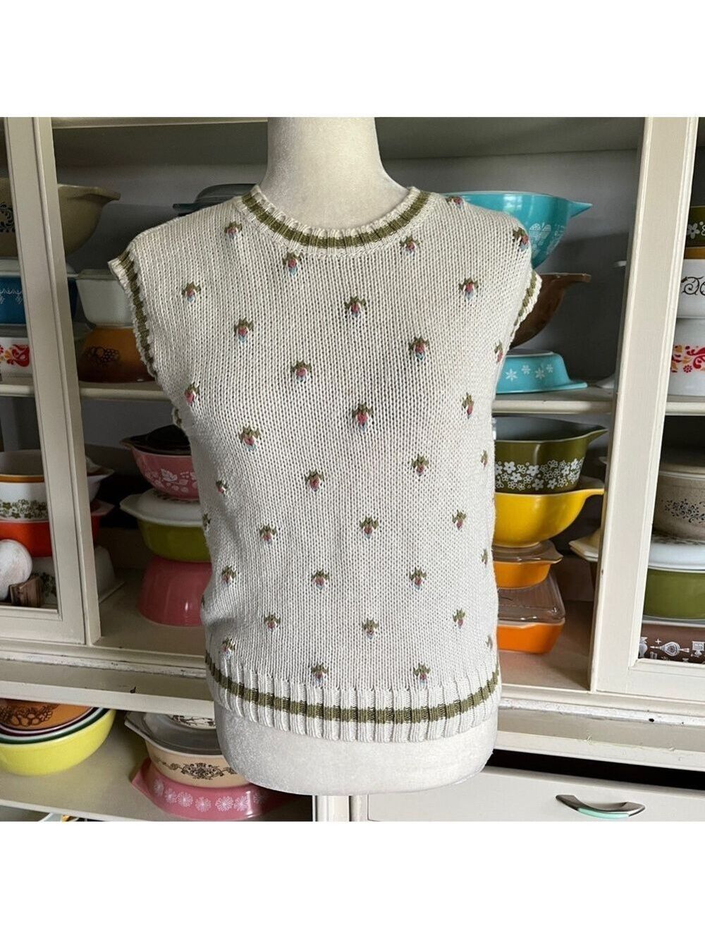 Vintage Russ Petites Floral Sweater Vest - Size Small